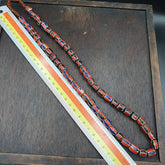 Antique Vintage Venetian Style red Chevron Trade Beads Necklace